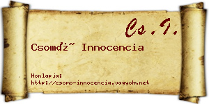 Csomó Innocencia névjegykártya